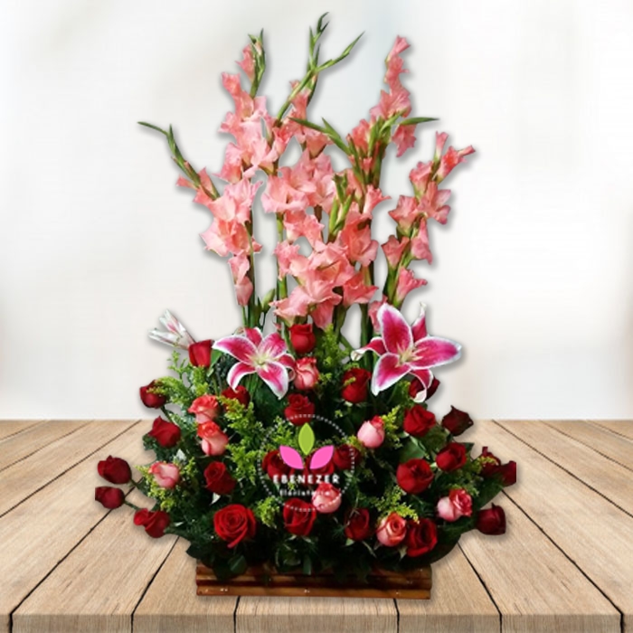 Flores Cali l Gladiolos y rosas 1 Arreglo floral Gladiolos y rosas