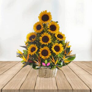 Arreglo floral Canasta de Girasoles Cali