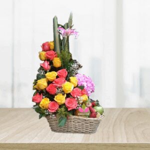 Arreglo floral con frutas Cali