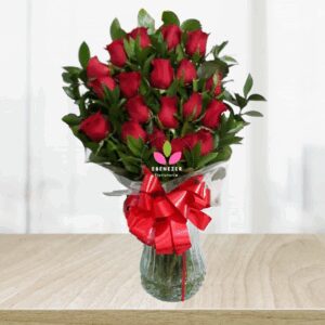 Jarron de Rosas rojas x 18