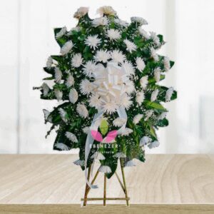 Corona fúnebre con Crisantemos