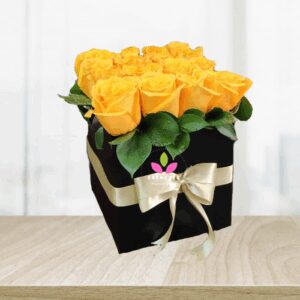 Cubo de Rosas Amarillas