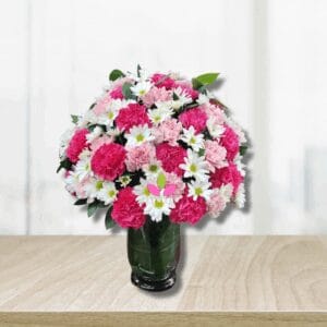 Jarron de margaritas y claves - floristeria en Cali