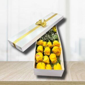 caja de rosas amarillas cali